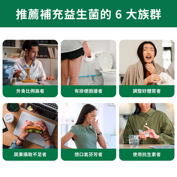 推薦補充益生菌的六大族群